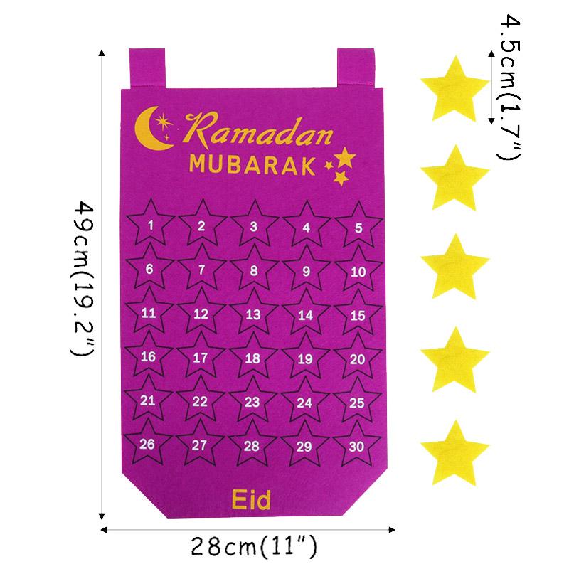 Eid Dekoration Ramadan Mubarak Adventskalender 30 Tage Countdown-Kalender Eid Mubarak Geschenke Kareem Ramadan Wohnkultur Eid Al Adha