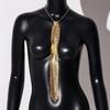 Narrow Crystal Rhinestone Neck Tie Soft Glitter Cravat Shiny Metal Sequin Necktie  Party