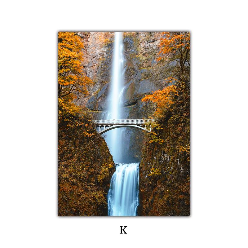 

Осенний ветер лиственный горький туман озеро водопад природные пейзажи настенная живопись на холсте плакаты на скандинавскую тему и принты Настенная картина 21x30cm No Frame