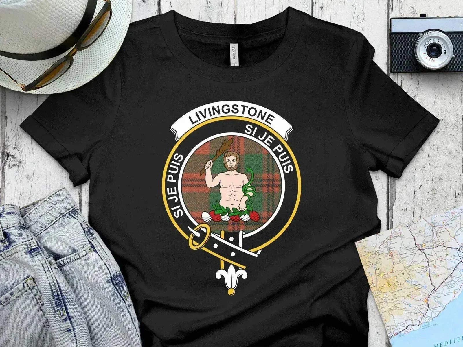 Clan Livingstone Crest T-Shirt & Sweatshirt – Si Je Puis 4XL