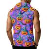 Men's Print Sleeveless Hoodie with Pockets and Drawstring - Casual Tank Top Vest for Outdoor Sports
