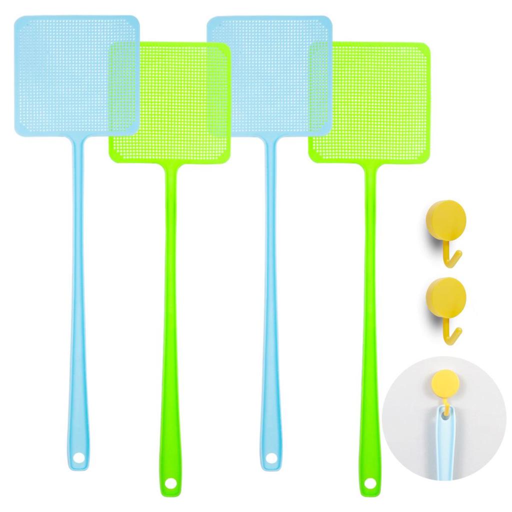 Durable Fly & Mosquito Swatter with Thickened Extended Handle, Non-Rotten Plastic, Large Manual Swatter for Household Use.