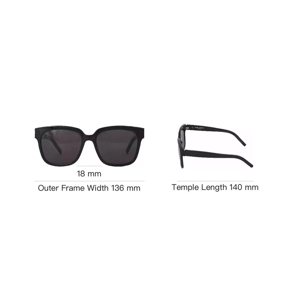 Saint Laurent Square Gray Lens Fashion Sunglasses Butterfly Style Unisex Sunglasses Black SL-M40-001