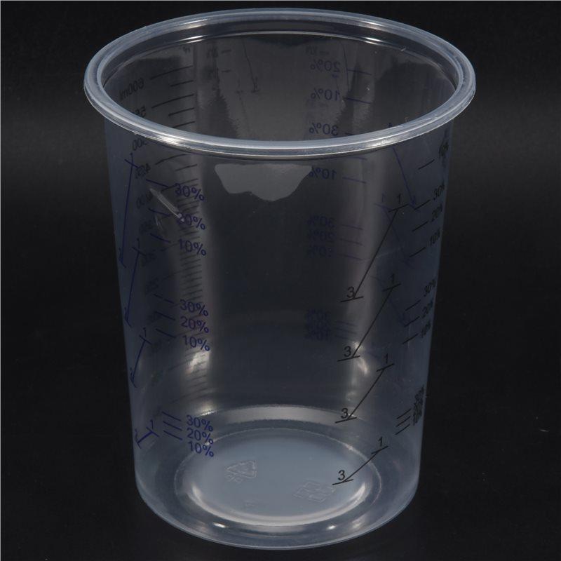 M-Modern-50Piece Graduated Plastic Mixing Cups - Use For Paint, Resin, Epoxy, Art 20 Oz (600Ml) Flexible Clear