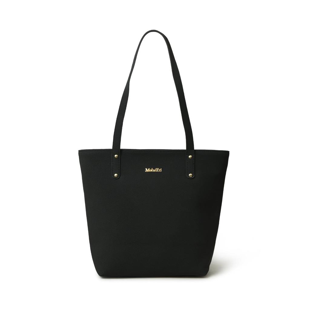 MaheTri Era Vegan Leather Tote - Midnight Black For Women, Designed for Everyday Office Use
