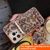 Luxury Rhinestone Phone Case For iPhone17Air 13 14 15 16 Pro Max Glitter Crystalline For Magsafe Card Holder Shockproof Protect Leopard Cover