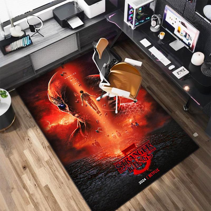 Halloween horror horror theme Stranger Things carpet home living room decoration table and chairs anti slip door mat outdoor picnic mat carpet A6