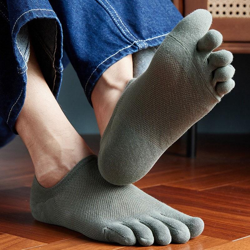 2 páry pánských prstových podkolenek dámských prodyšných bavlněných sportovních běžeckých kotníkových bavlněných krátkých ponožek s pěti prsty