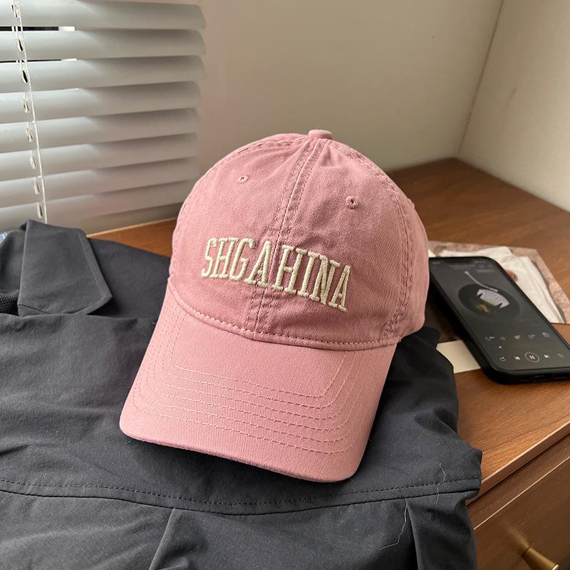 

Dry rose pink baseball cap women s wide brim big head circumference showing face small deep top pink embroidered cap sun protection cap Adjustable