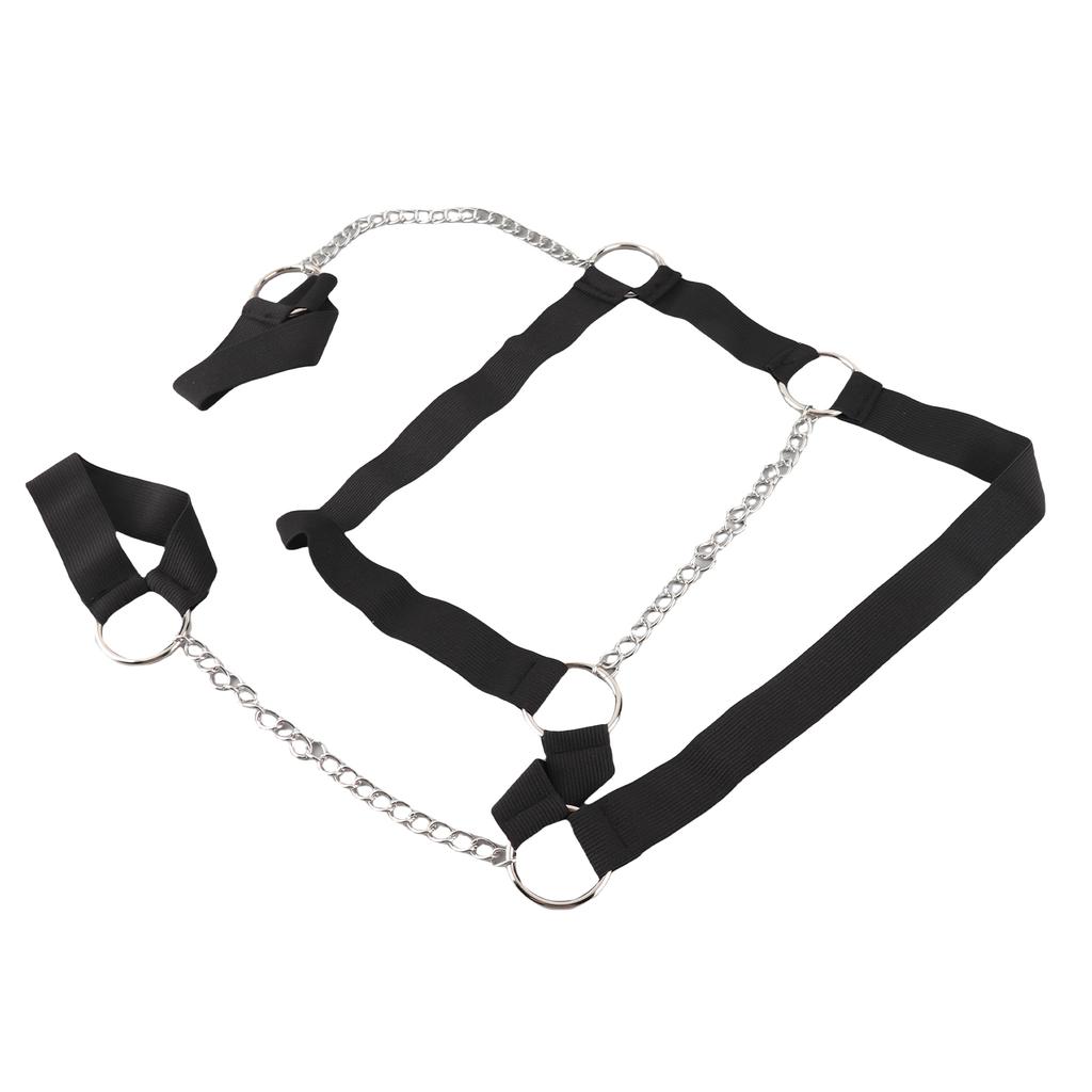 Men Chest Harness Black Punk Style Adjustable Tightness PU Metal Chain Men Top Chest Suspender for Cosplay Party