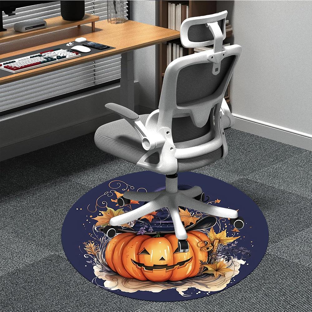 

1pc Halloween Pumpkin Chair Carpet for Office Non-Slip, Machine Washable Rug for Office - Holiday DecorMachine Made yy251029116 80cm by 80cm