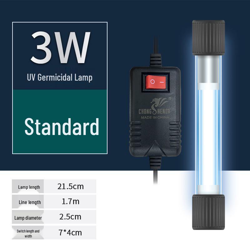 Submersible UV Sterilizer Lamp for Aquariums and Fish Ponds - Ultraviolet Water Purifier and Algae Remover