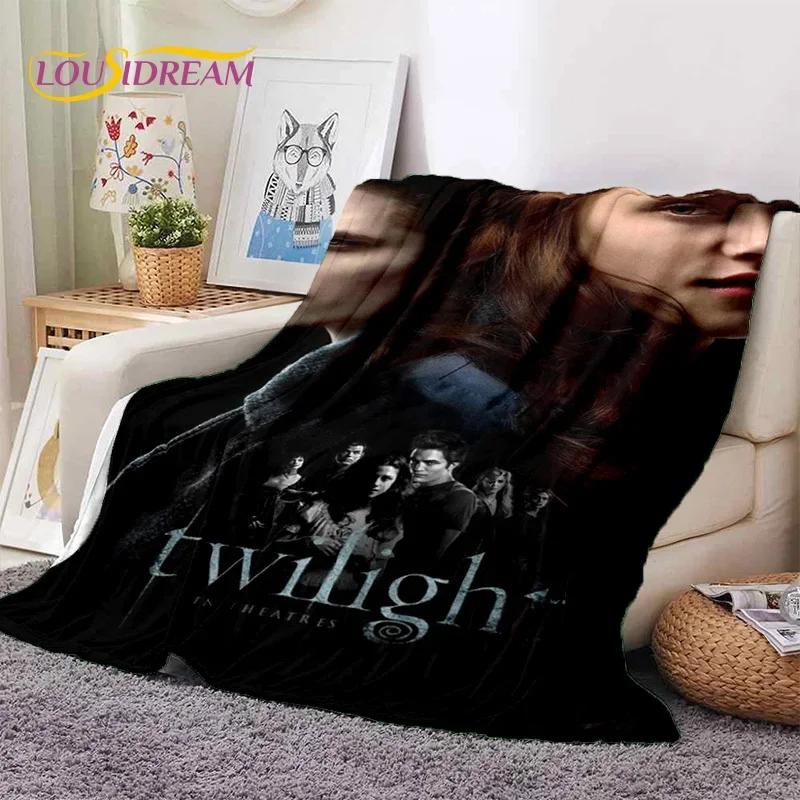 The Twilight Saga Edward Bella Mjuk Flanellfilt för Säng Sovrum Soffa Picknick, Kastfilt att Täckas med Utomhus Fritid Vilo-present