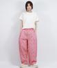 Deumakeu Paisley Side One Tuck Curved Wide Pants Red