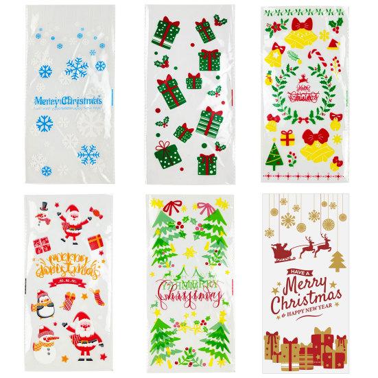 50 szt. Świąteczne torebki do pieczenia Przezroczysty nadruk Kreskówkowy do pakowania ciasteczek Nadruk świąteczny Torebki na pieczywo piekarnicze dla piekarni