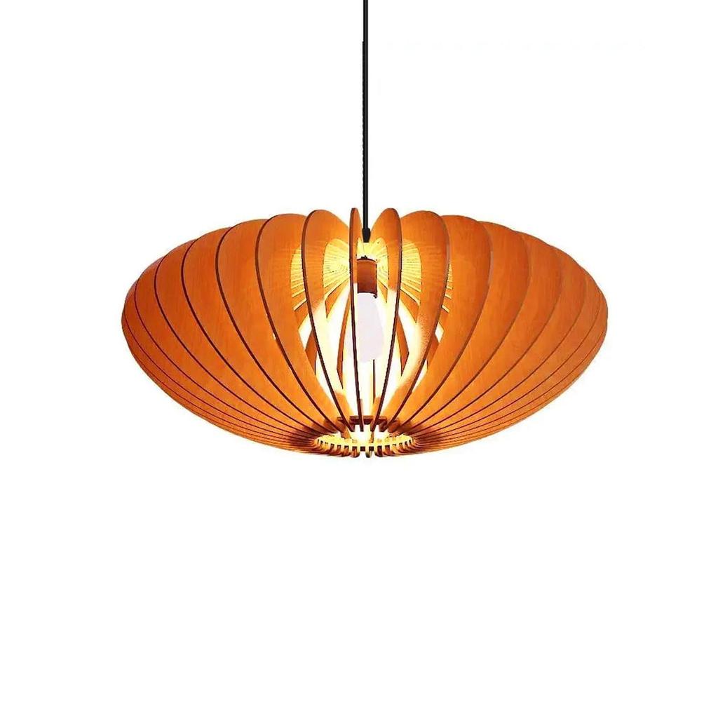 Handcrafted Wooden Pendant lamp, Oval Curved Design Ceiling lamp,Hanging lamp Home decor Chandelier Light