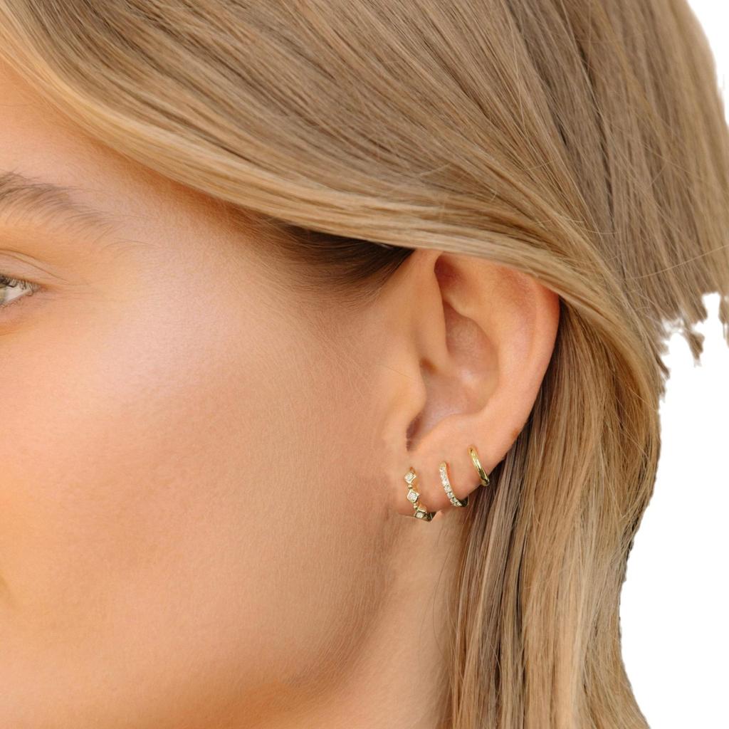 Luxury-Style New Earring Set - Copper Electroplated with Fine Set Zirconia - Fashionable Women's Round Earrings - Exquisite Ear Hooks