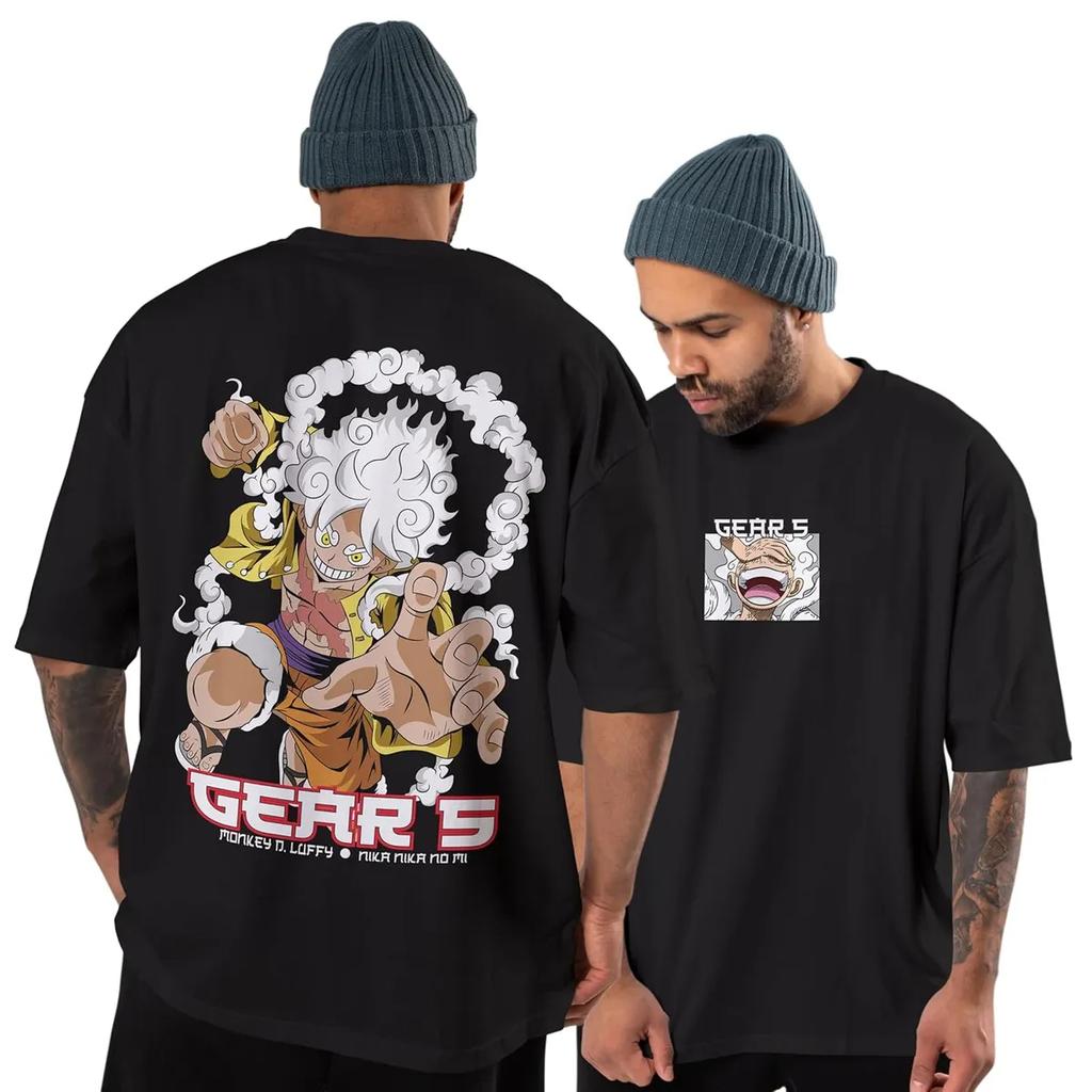 One Piece Monkey D Luffy TShirt Men Anime Gear 5 Nika Graphic Tee Japanese Manga Streetwear Short Sleeve Oversized Top