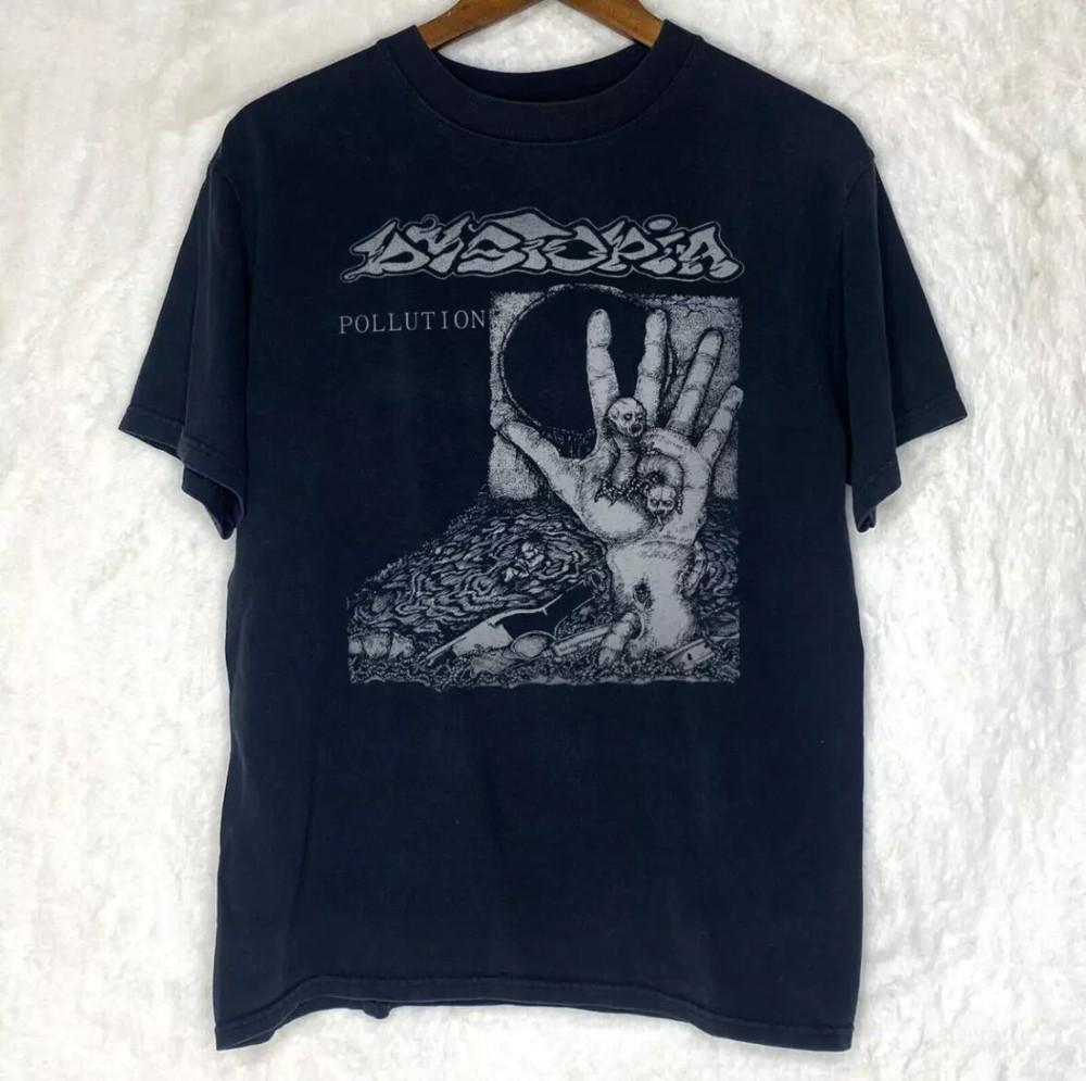Dystopia Pollution T Shirt Vintage Crust Punk Grindcore Acid Bath Disrupt Doom Unisex T-Shirt S