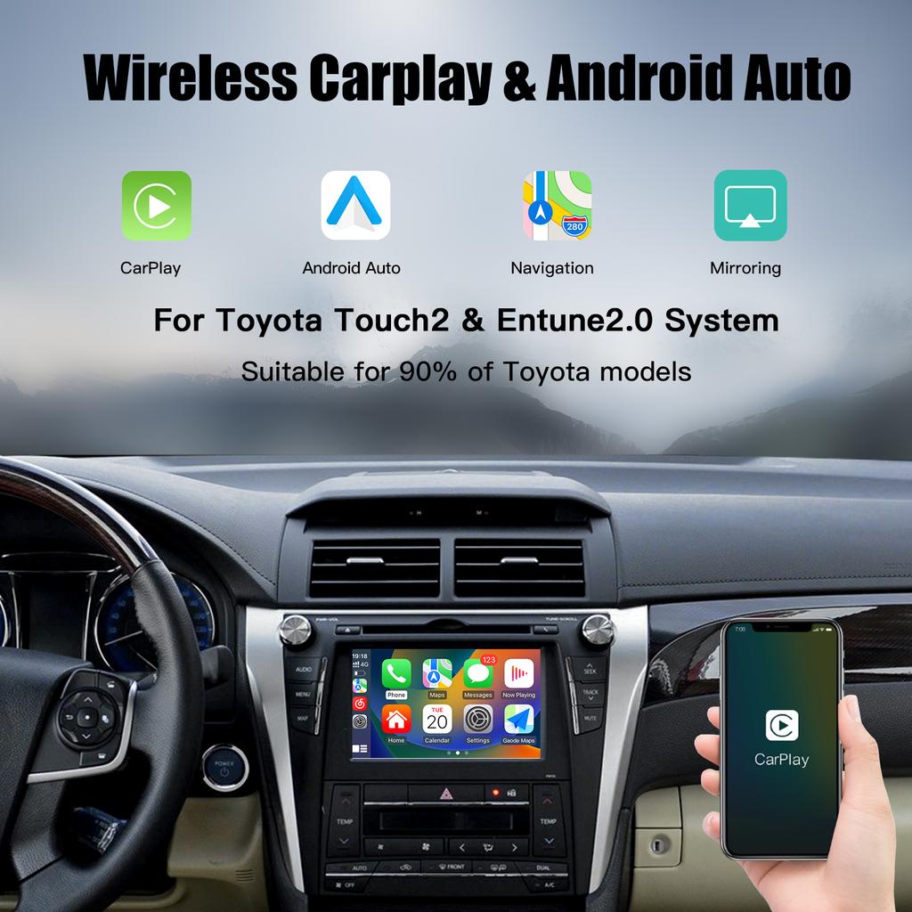 AUTOABC Drahtlos Carplay Android Auto Für Toyota RAV4 Corolla Tacoma Camry CHR Tundra Highlander 4Runner Multimedia Dekodierung