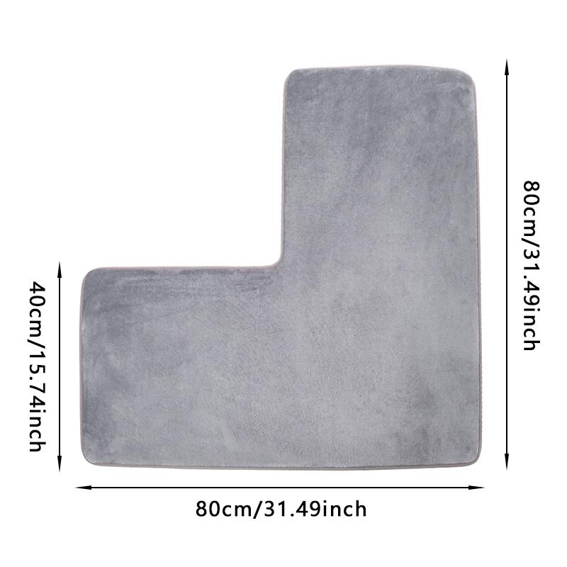 Bathroom Absorbent Foot Mat Shower Room L-Shaped Furry Flannel Bathroom Floor Mat Thick Nonslip Bathroom Mat Toilet Entrance Mat