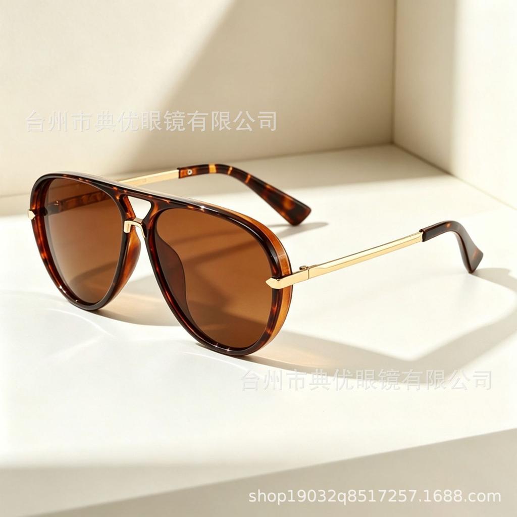 New Double Beam Fashion Sunglasses Men's and Women's Advanced Sense European and American Simple Casual Versatile UV Protection Sunglasses