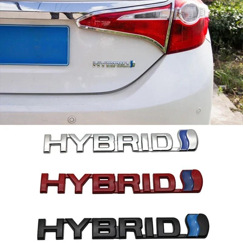 3D Metal HYBRID Car Emblem Badge Front Grille Rear Trunk Sticker for Toyota Camry RAV4 Prius Crown Auris Exterior Accessories