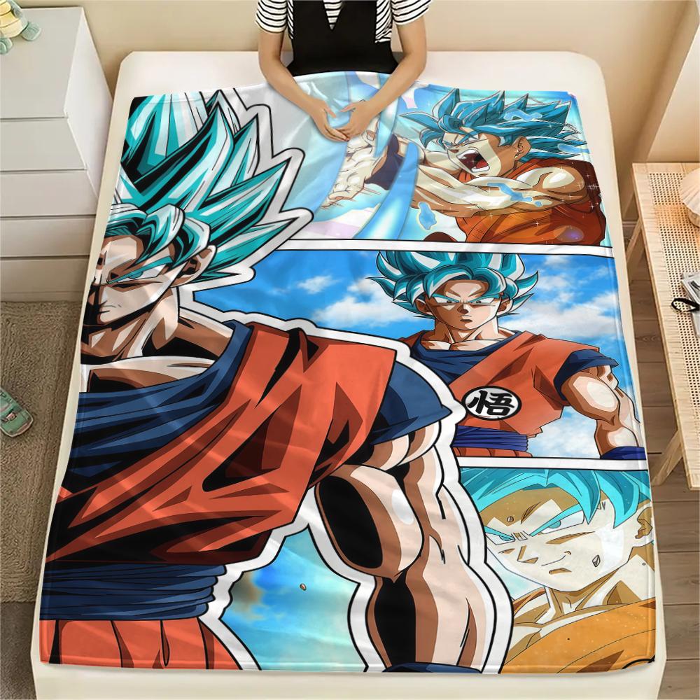 Dragon Ball Son Goku Flannel Blanket Lovely Print Ideal For Bedroom Sofa Bed Chair Travel Picnic -HE28