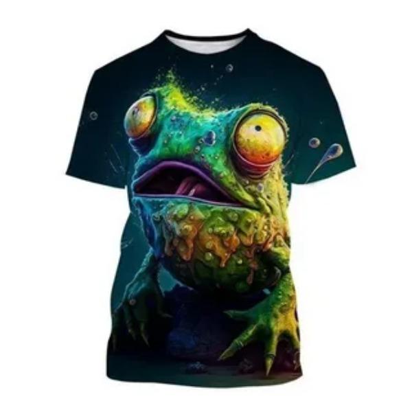 Men 3D Cartoon Frog T-shirt Summer Round Neck Short Sleeve 3D Printed Casual Personalized Plus Siz T-shirts