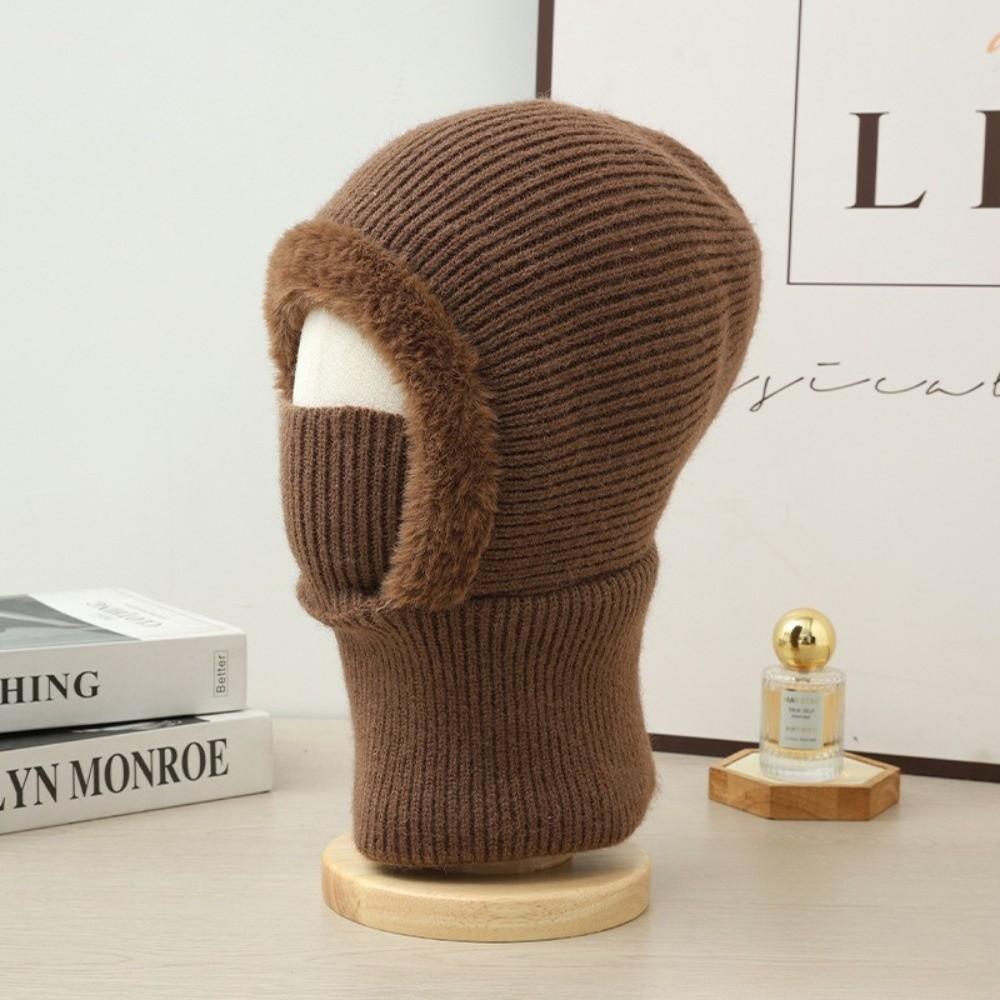 New Windproof Pullover Hat Keep Warm Cold Proof Face Mask Velvet Lined Cycling Hats Women/Men
