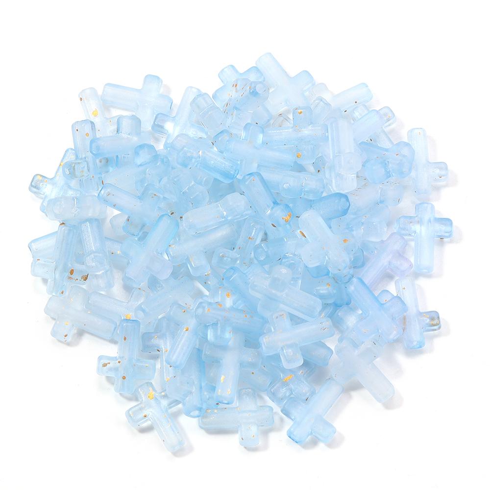 100pcs 12x15mm Cross Shape Acrylic Beads Colorful Matte Gradient Loose Bead For Jewelry Making DIY Necklace Bracelet Accessories
