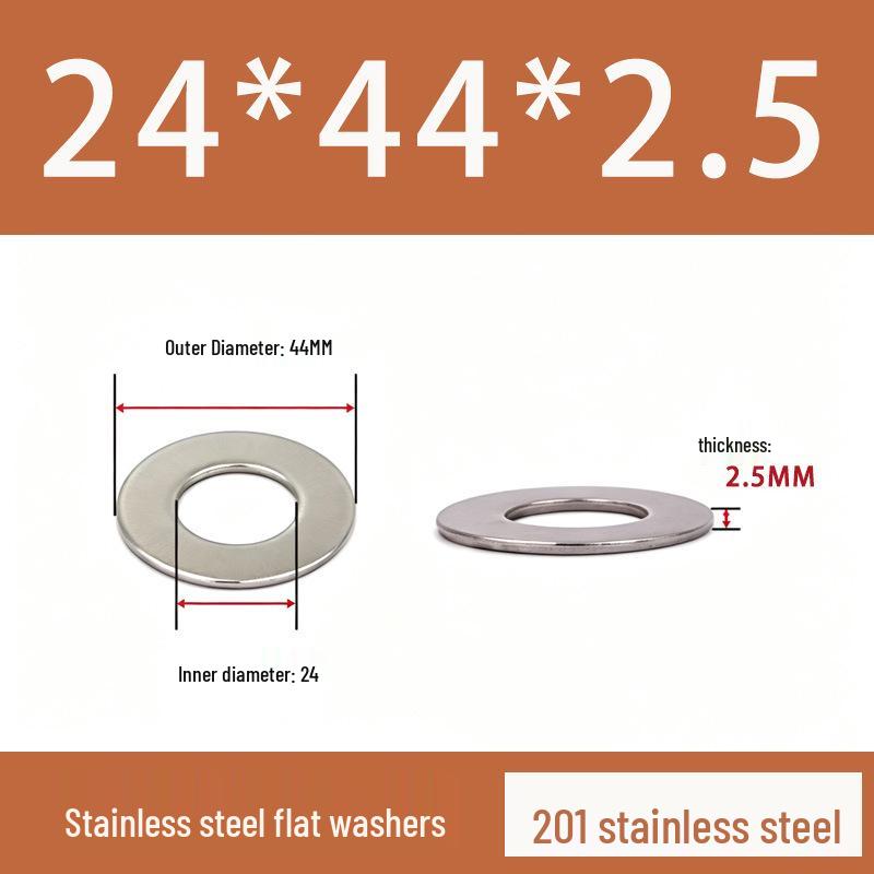 201 Stainless Steel Rust-proof Flat Washer - National Standard Hardware Fasteners with Complete Specifications, In Stock.