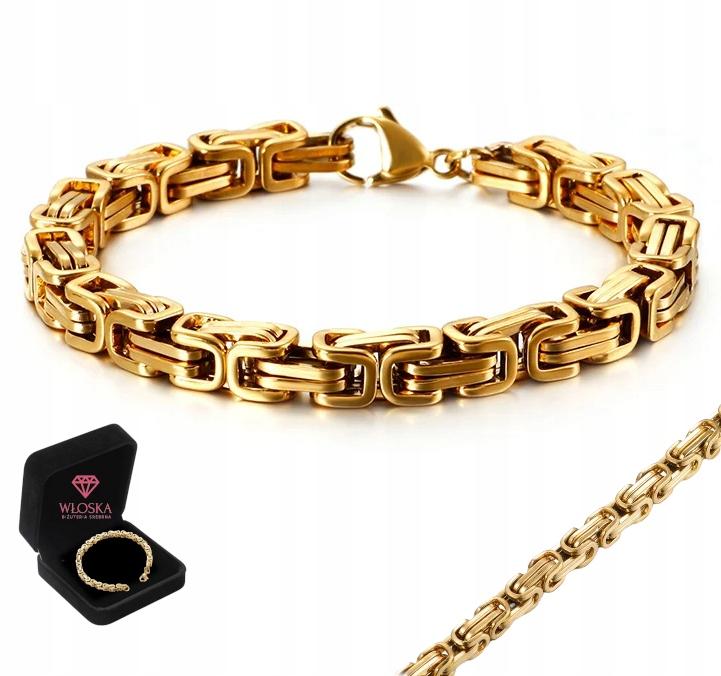 BRACELET Men' Gold Bracelet THICK ROYAL Byzantine Weave