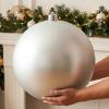 Large Matte Silver Christmas Ball Ornament Shatterproof Plastic Decorative Baubles For Christmas Tree Wreath Home Decoration