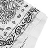Kakatrend Bandana White Paisley Pattern Handkerchief Men's Bandana Adult 100% Cotton Stylish Bandana Unisex Large 55cm X 55cm White