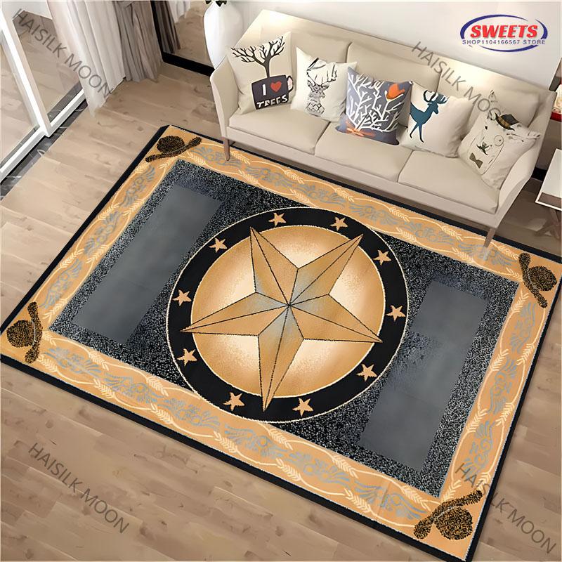 1PC Personalized Vintage Pentagram Pattern Carpet Living Room Bedroom Sofa Large Area Decorative Mat Kids Play Non-slip Rug Gift