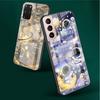 Glass Case For Samsung Galaxy S22 S20 FE S21 5G S10 S9 Plus Note 10 20 Lite Tempered Phone Cover Astronaut Cartoon