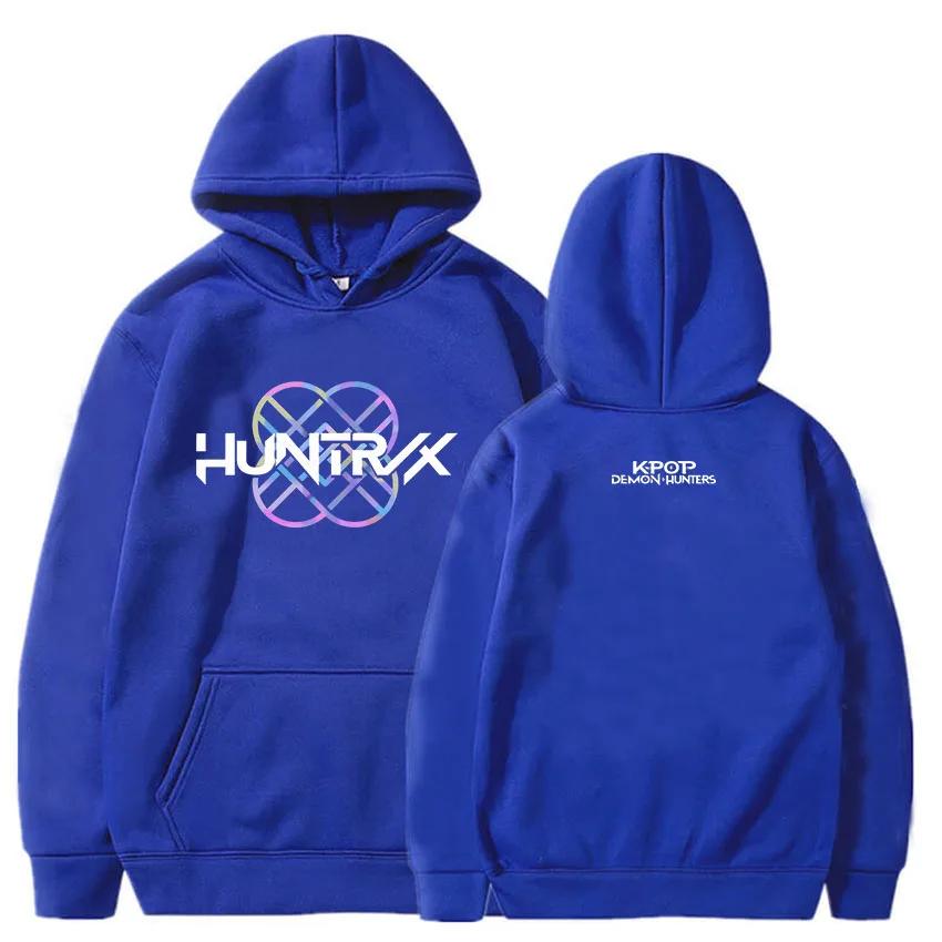 KPop Demon Hunters Huntrix Logo Hat Women Hat Men Loose Polar Film Printed  Sweatshirt