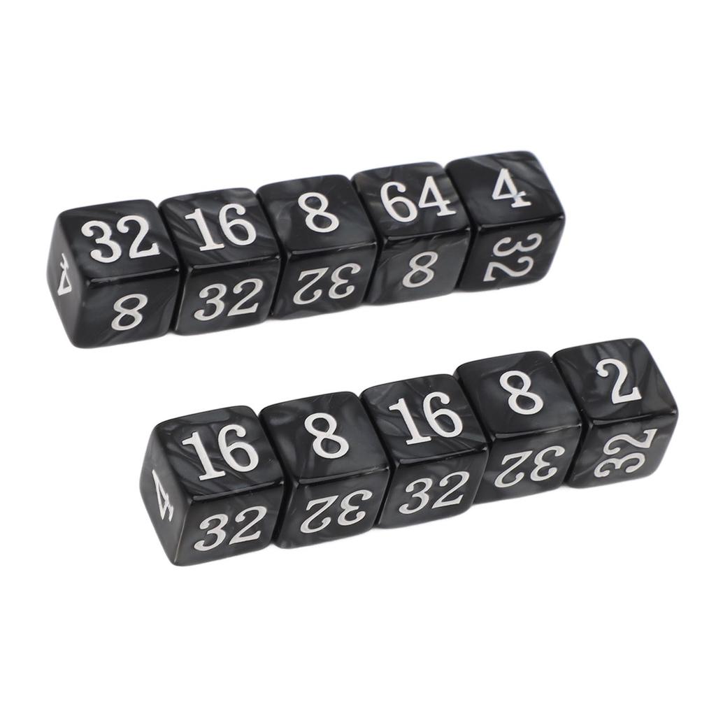 30PCS Number Dice Six Sided Multiples of 2 Number Plastic Light Weight Portable Dice   for Teaching Board Games