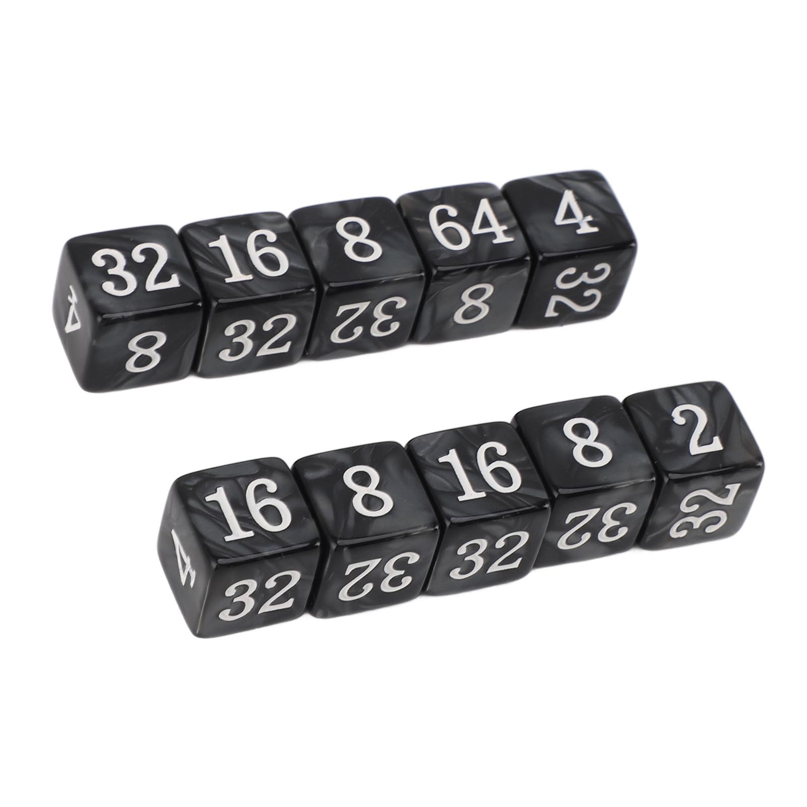 30PCS Number Dice Six Sided Multiples of 2 Number Plastic Light Weight Portable Dice   for Teaching Board Games