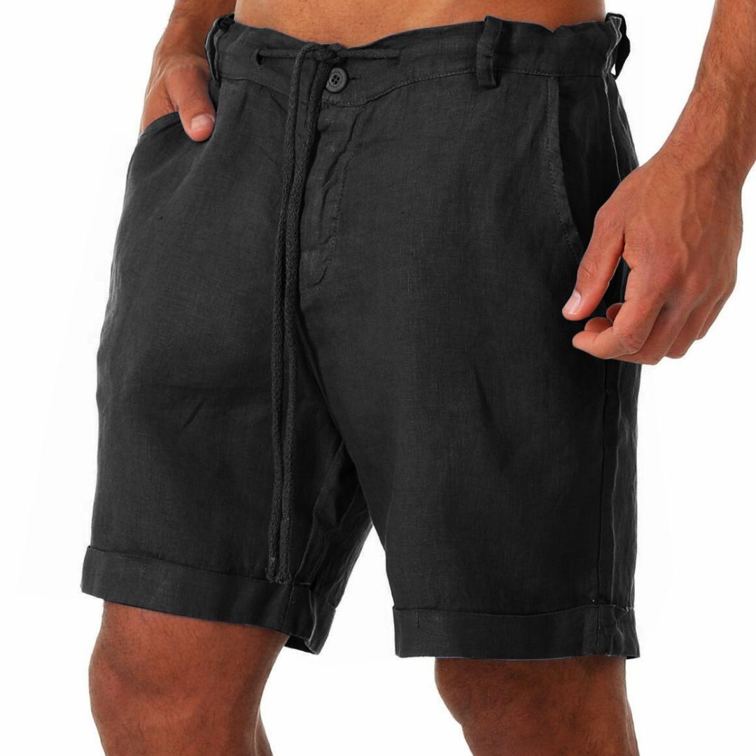 

New Solid-coloured Lace-up Sweatpants Men s Shorts Casual Beach Shorts S чёрный