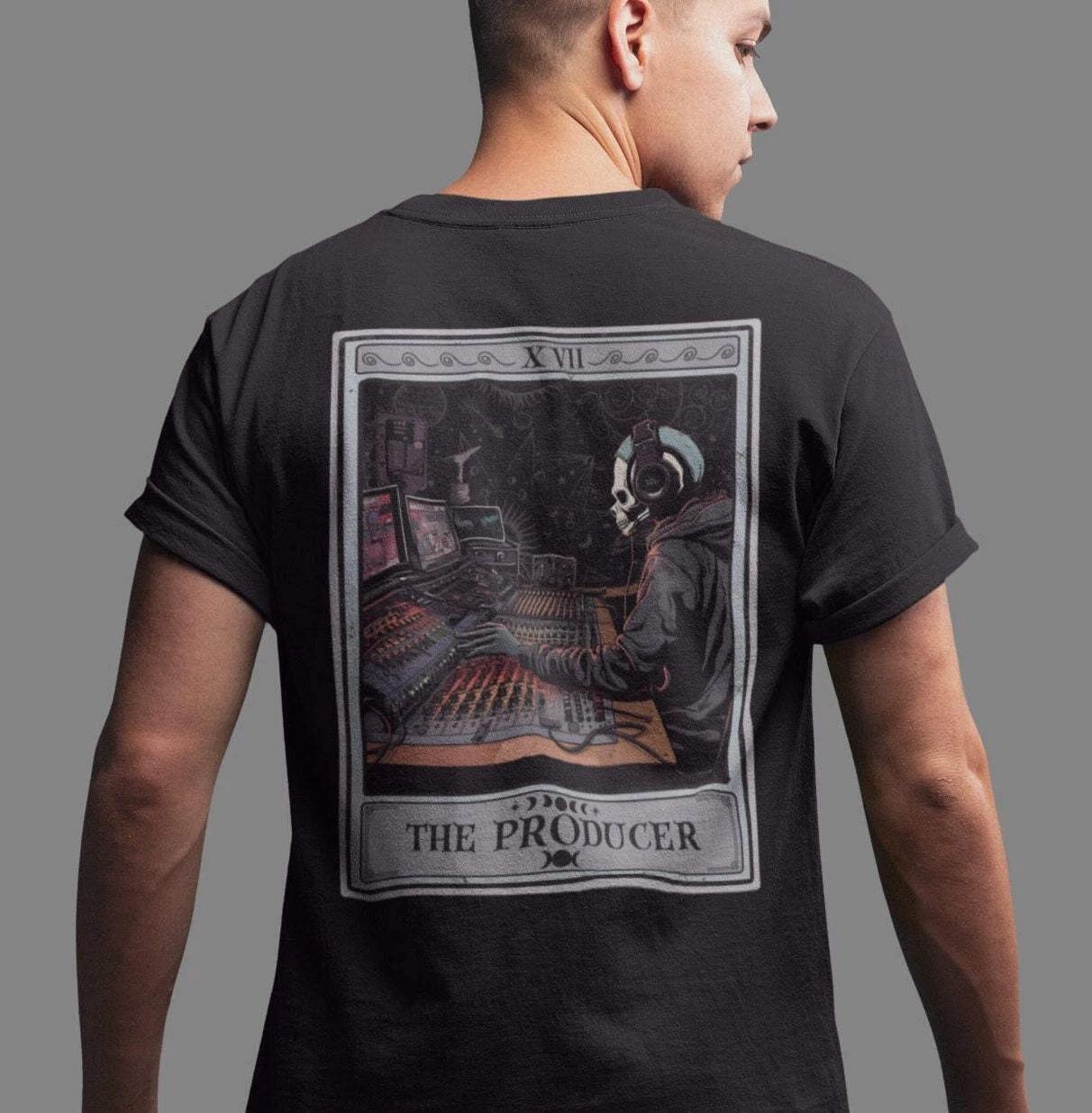The Producer Tarot Card Shirt BACK PRINT Music Producer Recording Studio 2XL
