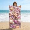1PC Pink Starfish Print Beach Towel Quick-drying Towel Suitable for Seaside Pool Camping Vacation Yoga For Family Travel