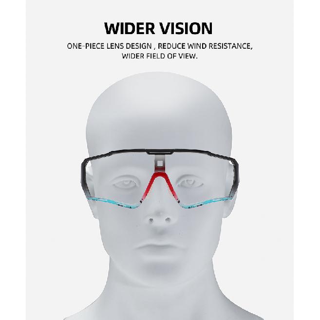 ELAX New Cycling Glasses Color-changing windproof outdoor sports glasses Single Bicycle Goggles