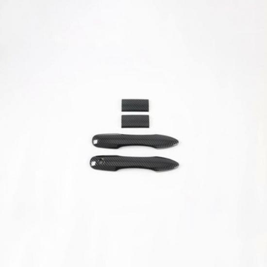 Carbon Fiber 4X Side Exterior Door Handle Cover Trim For Toyota HIACE 2019-2022