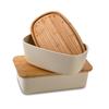 Nordic Bread Box: Large Capacity with Wooden Lid & Cutting Board