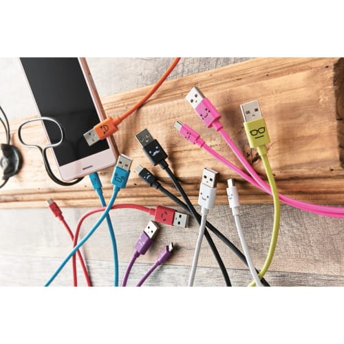 ELECOM Micro USB Cable, microUSB, Compatible with Quick Charging, Cute Faces with Various Expressions, Transfer/charging, 2A Output, 1.2m, White MPA-F