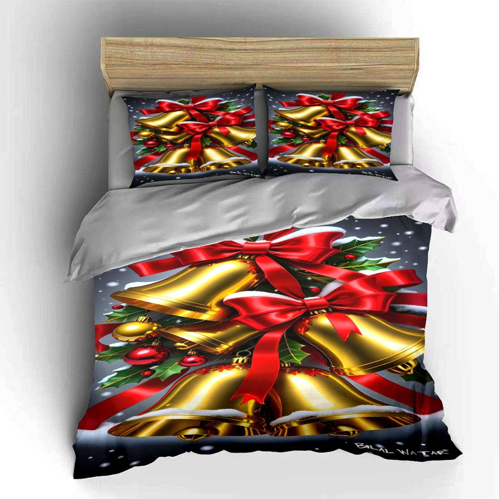 Golden bells delightfully glowing Bedding sets Duvet cover sets Duvet covers Pillowcases(1*Duvet Cover 2*Pillowcases without duvet insert)
