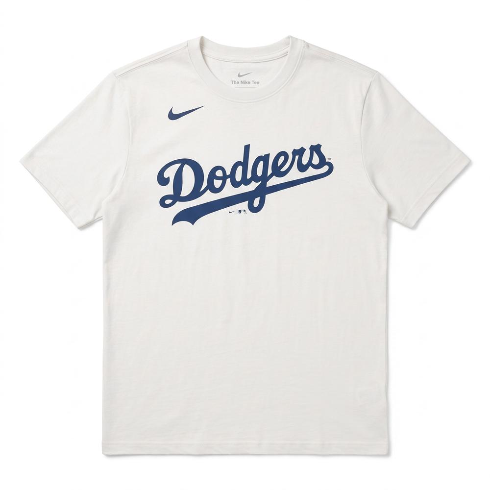Nike X MLB T Shirts Unisex Los Angeles Dodgers White Crew Neck Thin Ot