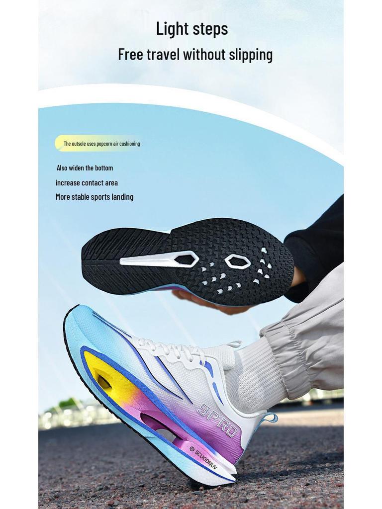Scarpe da Corsa da Gara con Piastra in Carbonio per Ragazzi - Ultraleggere, Ammortizzanti, Mesh Traspirante per Bambini Medi e Grandi